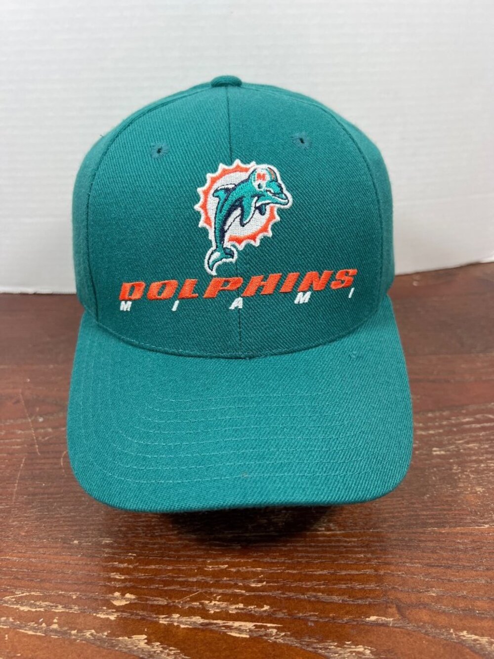Vintage Miami Dolphins NFL Snapback Hat Teal Strapback Twins Enterprise H5